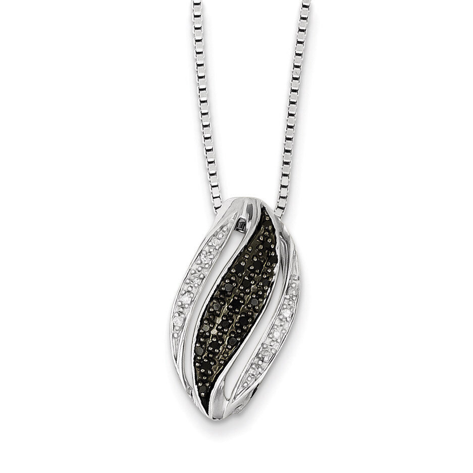 Black and White Diamond Pendant Necklace Sterling Silver QP3832, MPN: QP3832, 883957028804