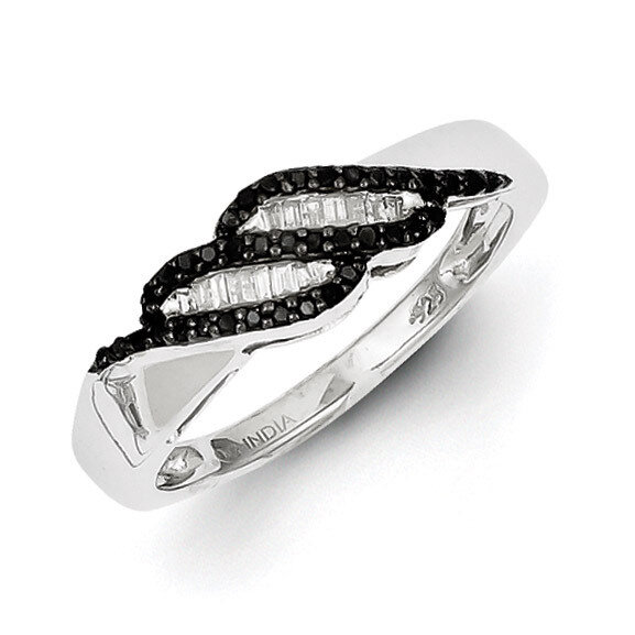 Black and White Diamond Ring Sterling Silver QR3250, MPN: QR3250, 883957246369