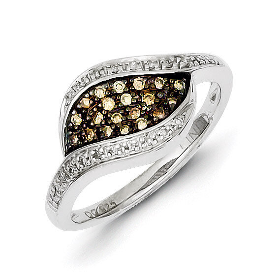 Champagne Diamond Fancy Marquise Ring Sterling Silver QR5151, MPN: QR5151, 883957190433