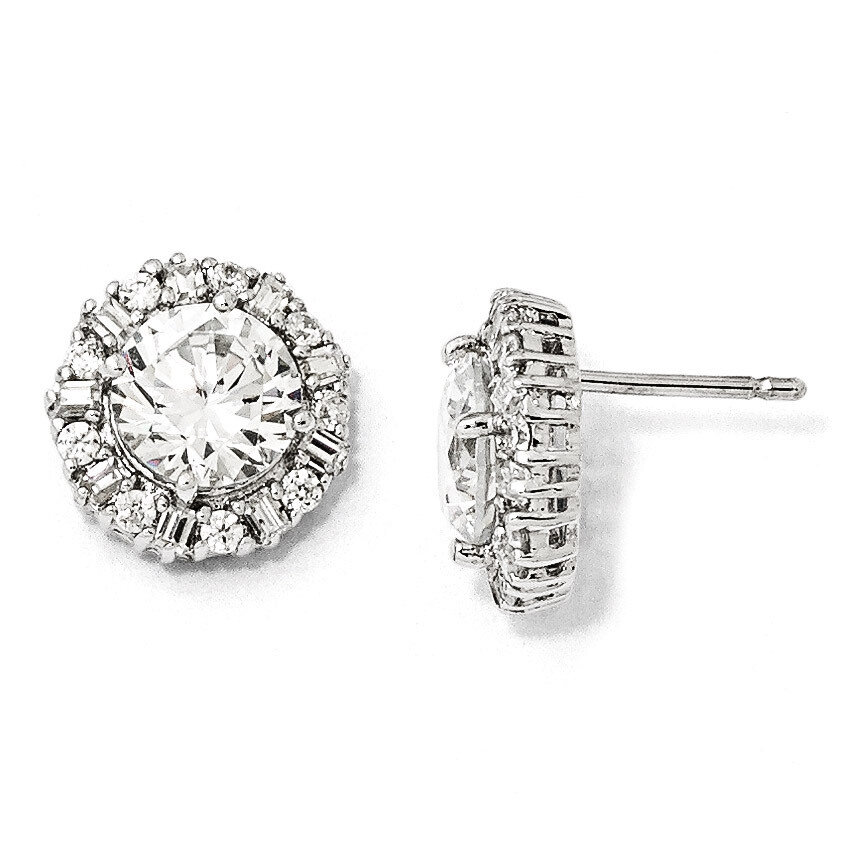 Cheryl M Post Earrings Sterling Silver Cubic Zirconia QCM131, MPN: QCM131, 191101185014