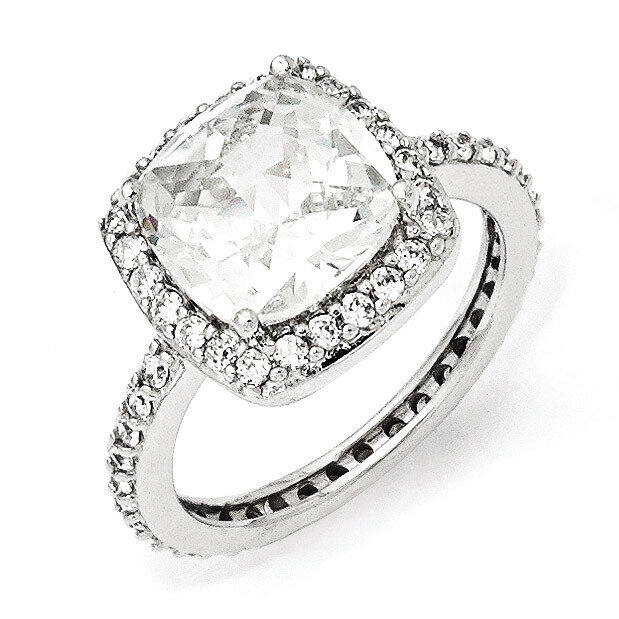 Cheryl M Square Ring Sterling Silver Rose-cut Cubic Zirconia QCM154, MPN: QCM154, 191101185076