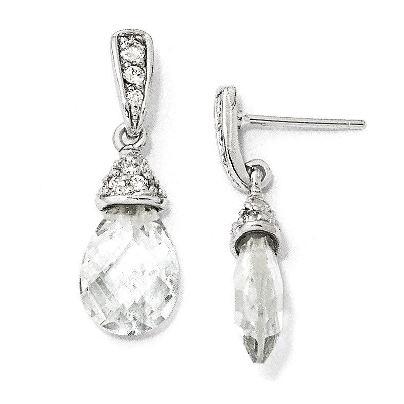 Cheryl M Teardrop Cubic Zirconia Dangle Post Earrings Sterling Silver QCM206, MPN: QCM206, 19110118…