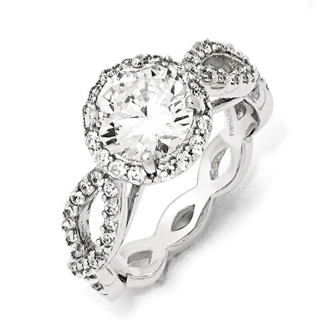 Cheryl M Round Twisted Ring Sterling Silver Cubic Zirconia QCM894, MPN: QCM894, 883957398037