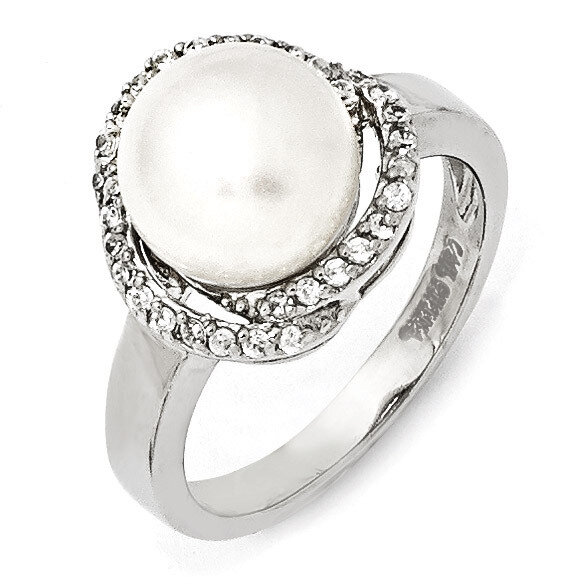 Cheryl M Pearl Ring Sterling Silver Cubic Zirconia QCM897, MPN: QCM897, 883957432687