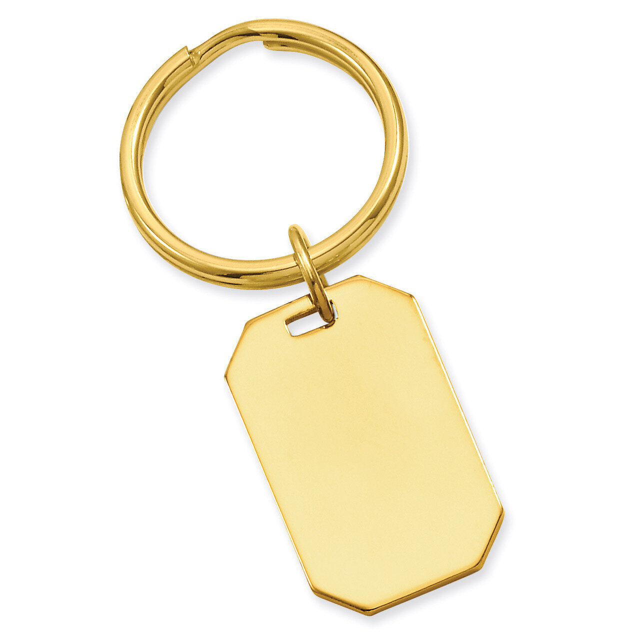 Kelly Waters Rectangle Key Ring Gold-plated Polished GL8708