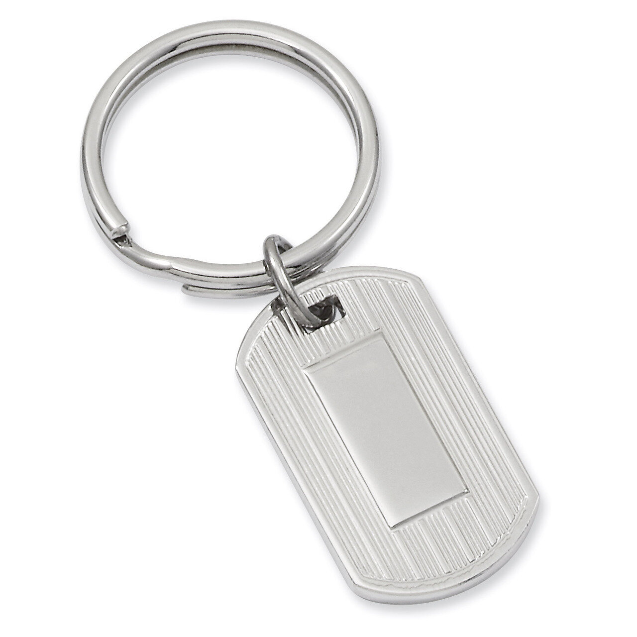 Kelly Waters Etched Lines Key Ring Rhodium-plated GL8720