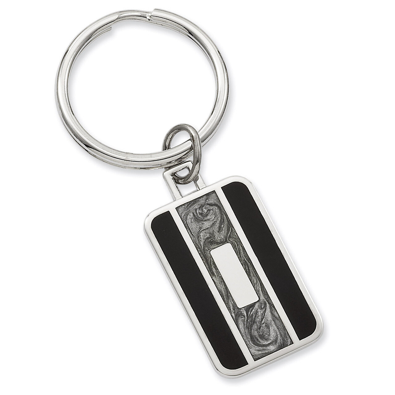 Kelly Waters Black & Grey Colored Key Ring Rhodium-plated GL8722