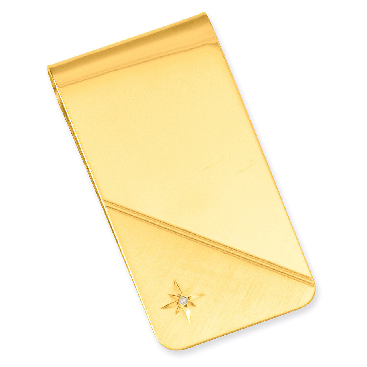 Kelly Waters Star Cut .001ct. Diamond Money Clip Gold-plated GL8740