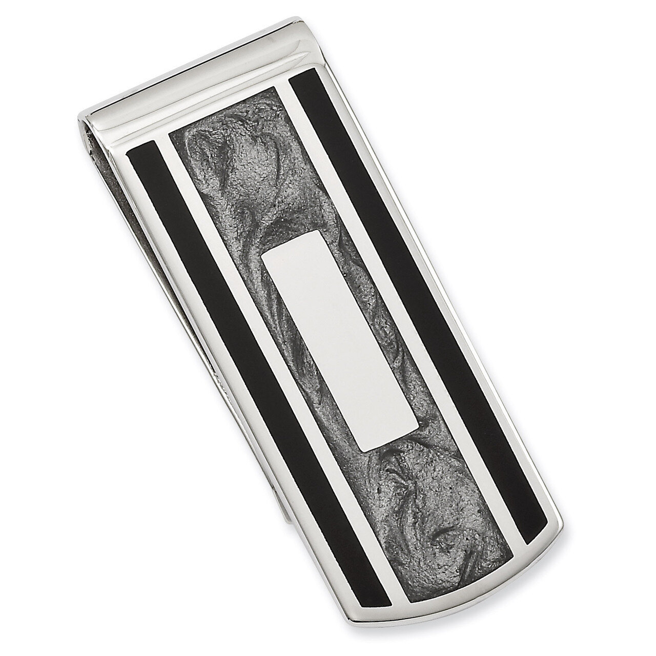 Kelly Waters Black &amp; Grey Colored Money Clip Rhodium-plated GL8755, MPN: GL8755, 191101076329