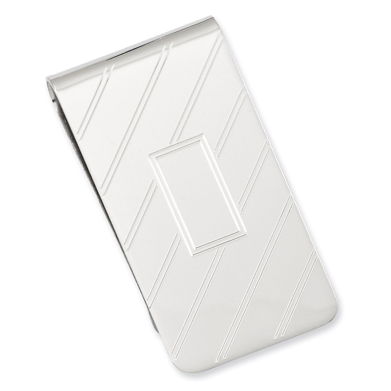 Kelly Waters Etched Diagonal Line Money Clip Rhodium-plated GL8757, MPN: GL8757, 196904090572
