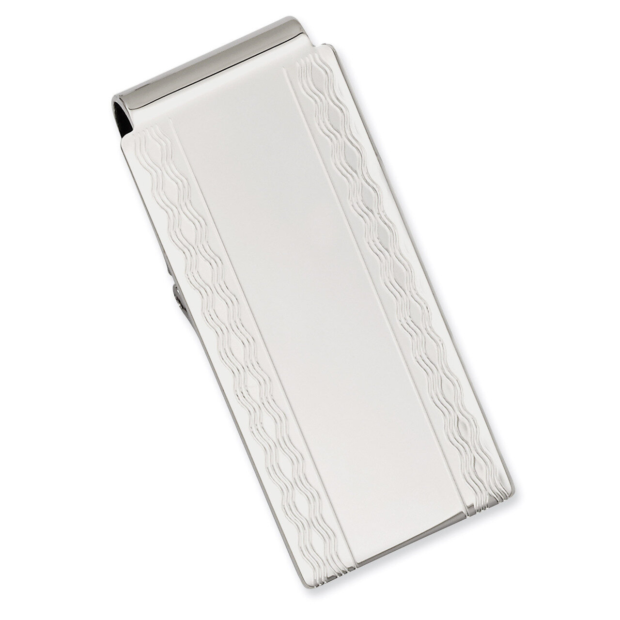 Kelly Waters Patterned Edge Hinged Money Clip Rhodium-plated GL8769, MPN: GL8769, 191101055362
