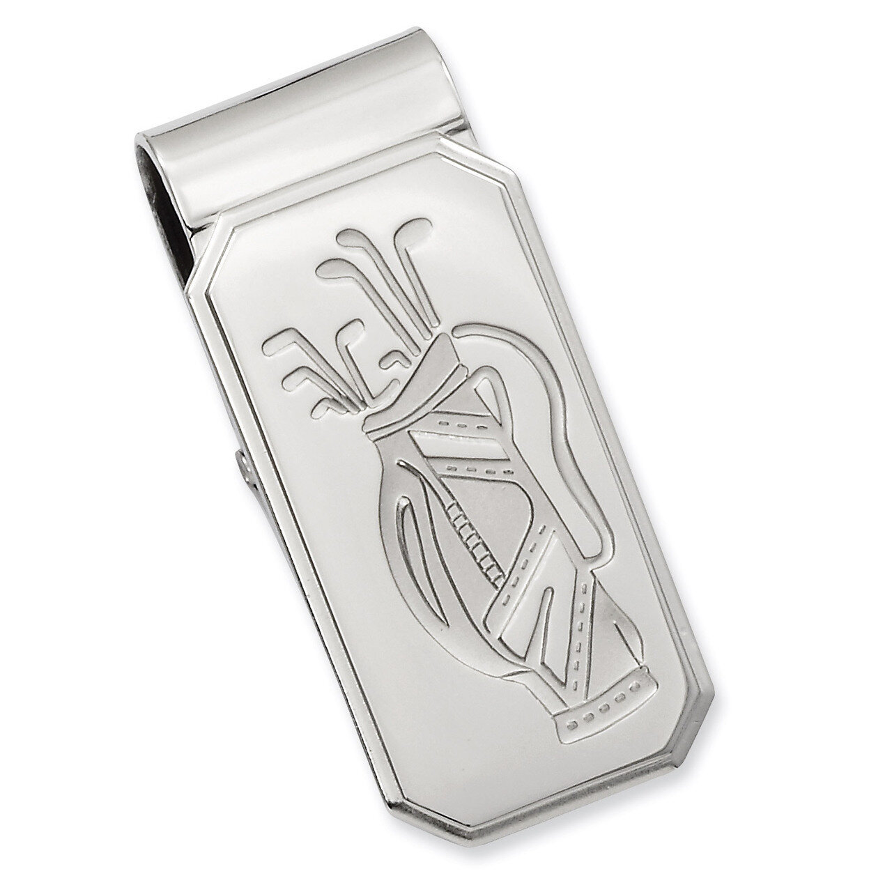Kelly Waters Golf Bag Hinged Money Clip Rhodium-plated GL8774