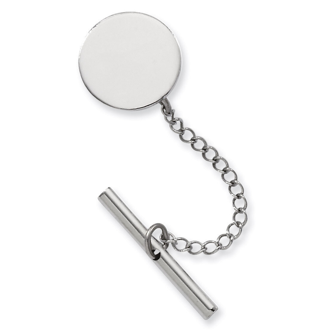 Kelly Waters Round Polished Tie Tack Rhodium-plated GP3775