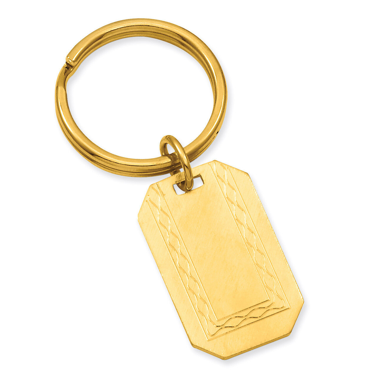 Kelly Waters with Engravable Area Florentined Key Ring Gold-plated GP3791, MPN: GP3791, 196904084465