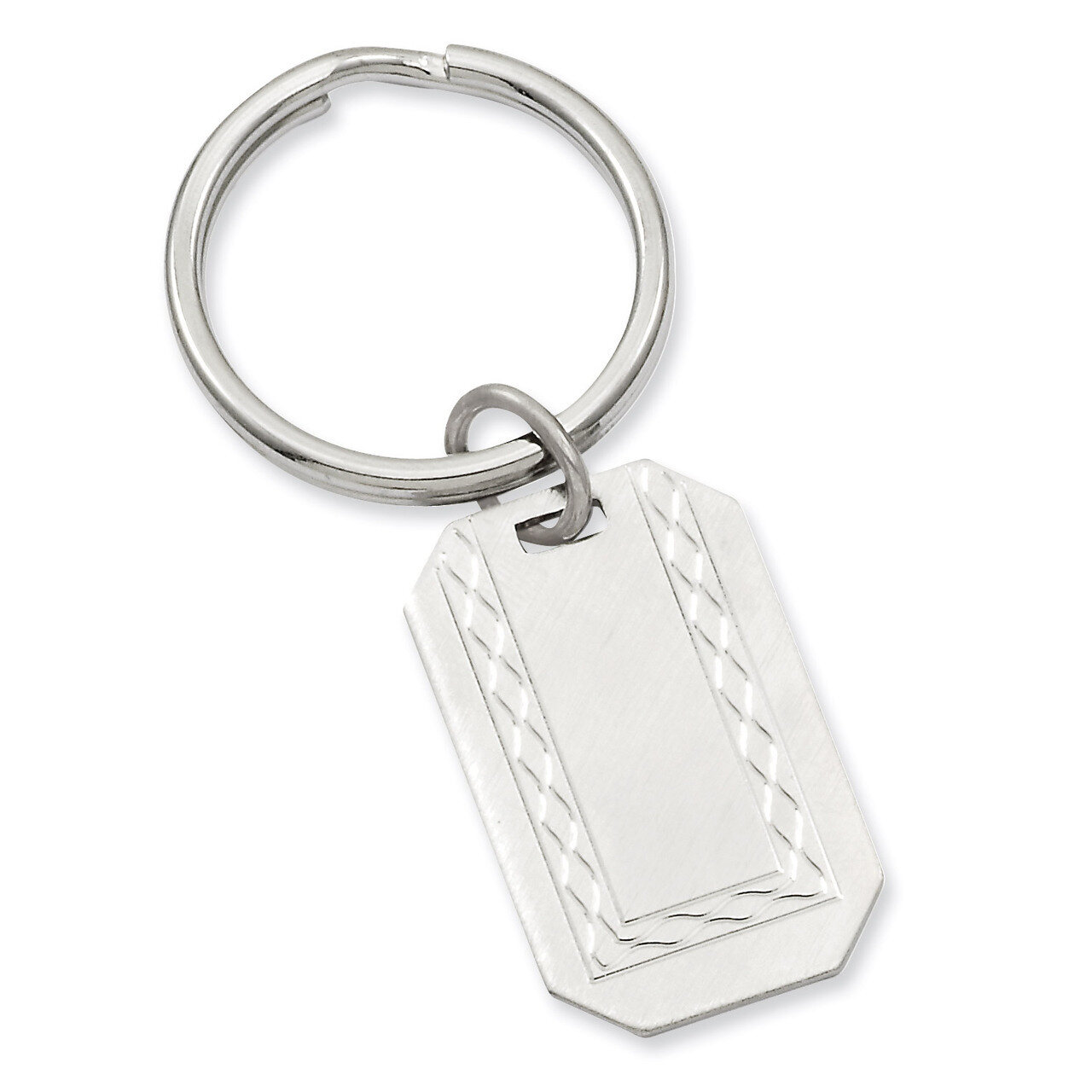 Kelly Waters with Engravable Area Florentined Key Ring Rhodium-plated GP3793, MPN: GP3793, 19690408…