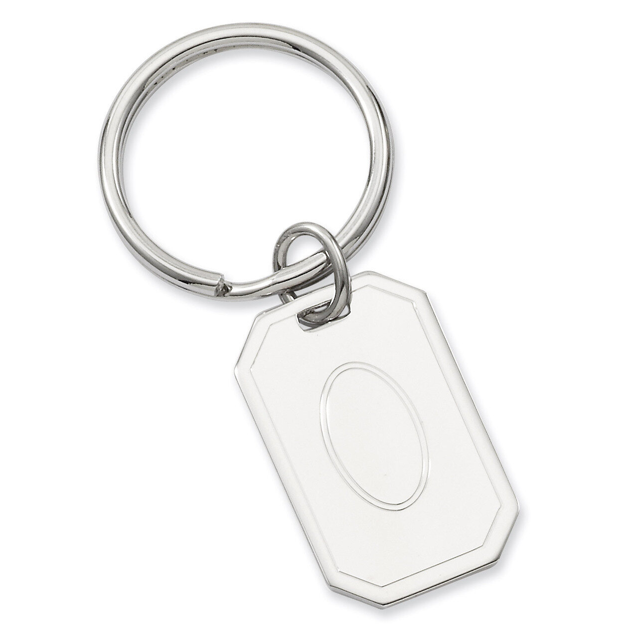 Kelly Waters with Engravable Area Key Ring Rhodium-plated GP3806