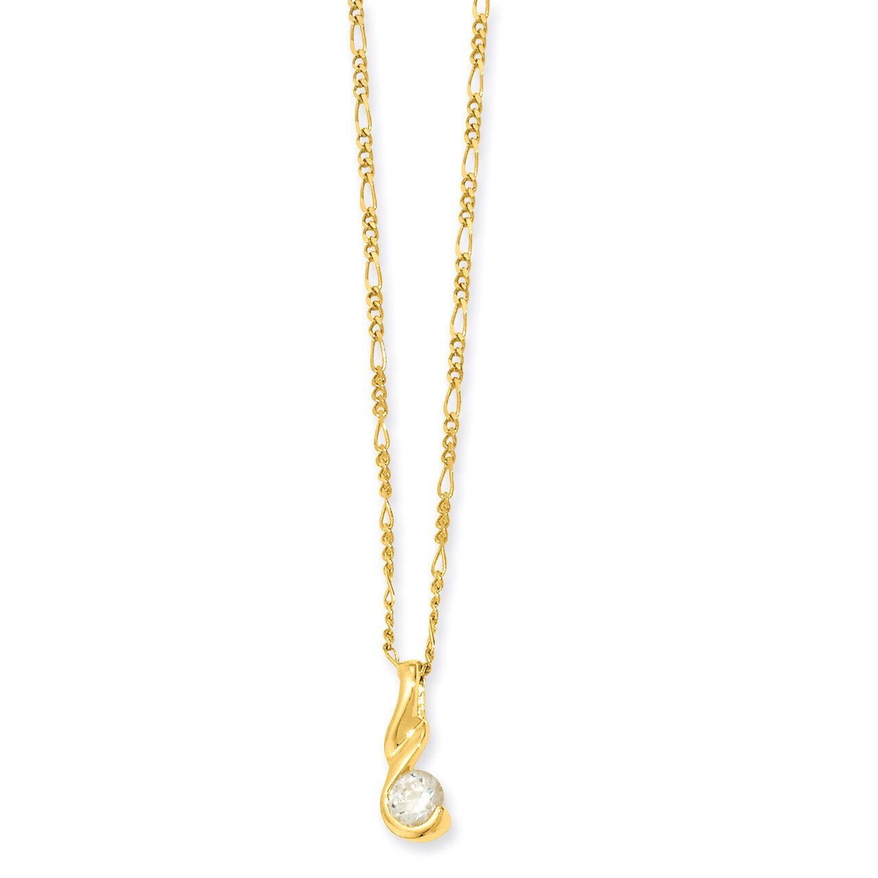Kelly Waters Round Diamond Necklace 18 Inch Gold-plated KW131-18