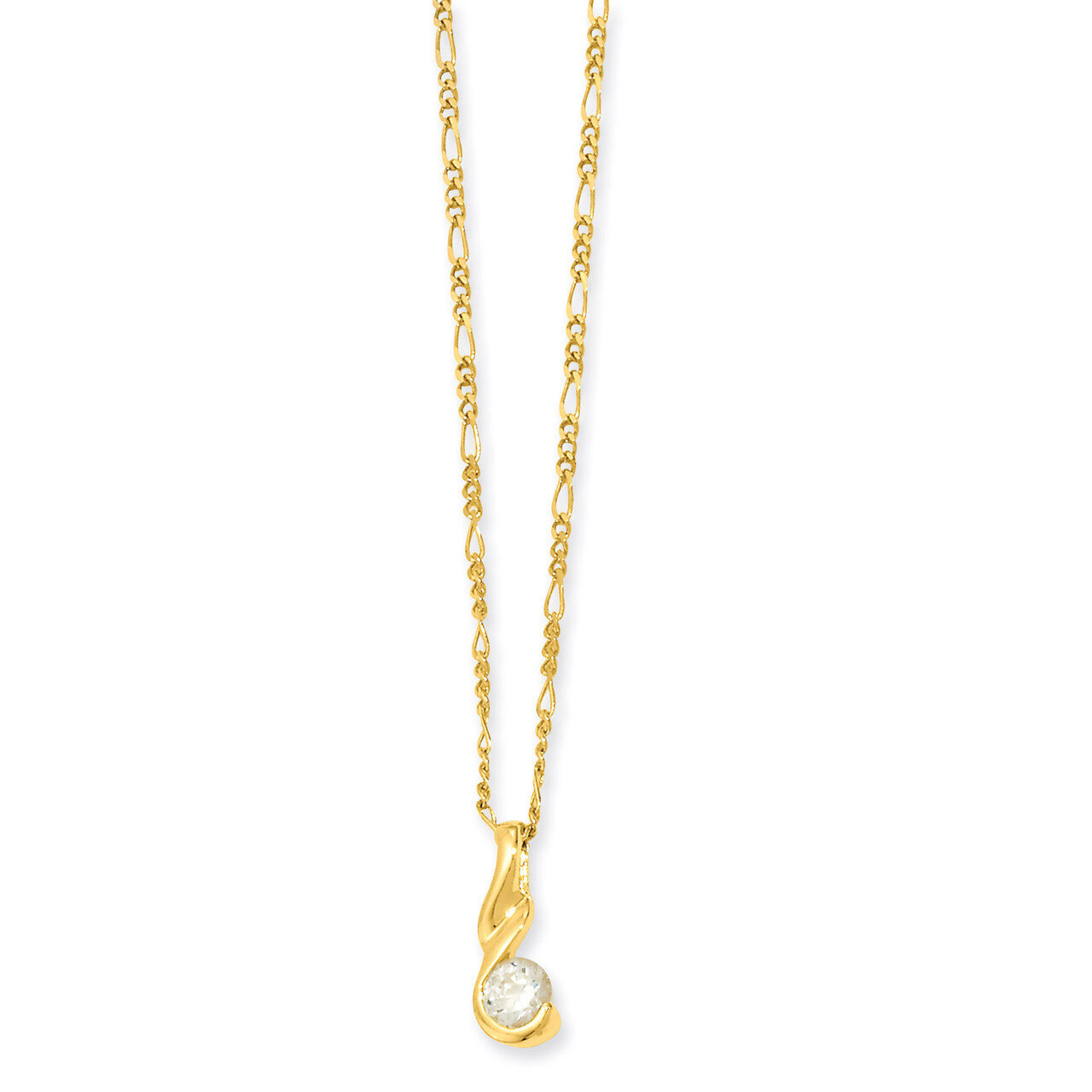 Kelly Waters Round Diamond Necklace 18 Inch Gold-plated KW131-18, MPN: KW131-18, 883957767703