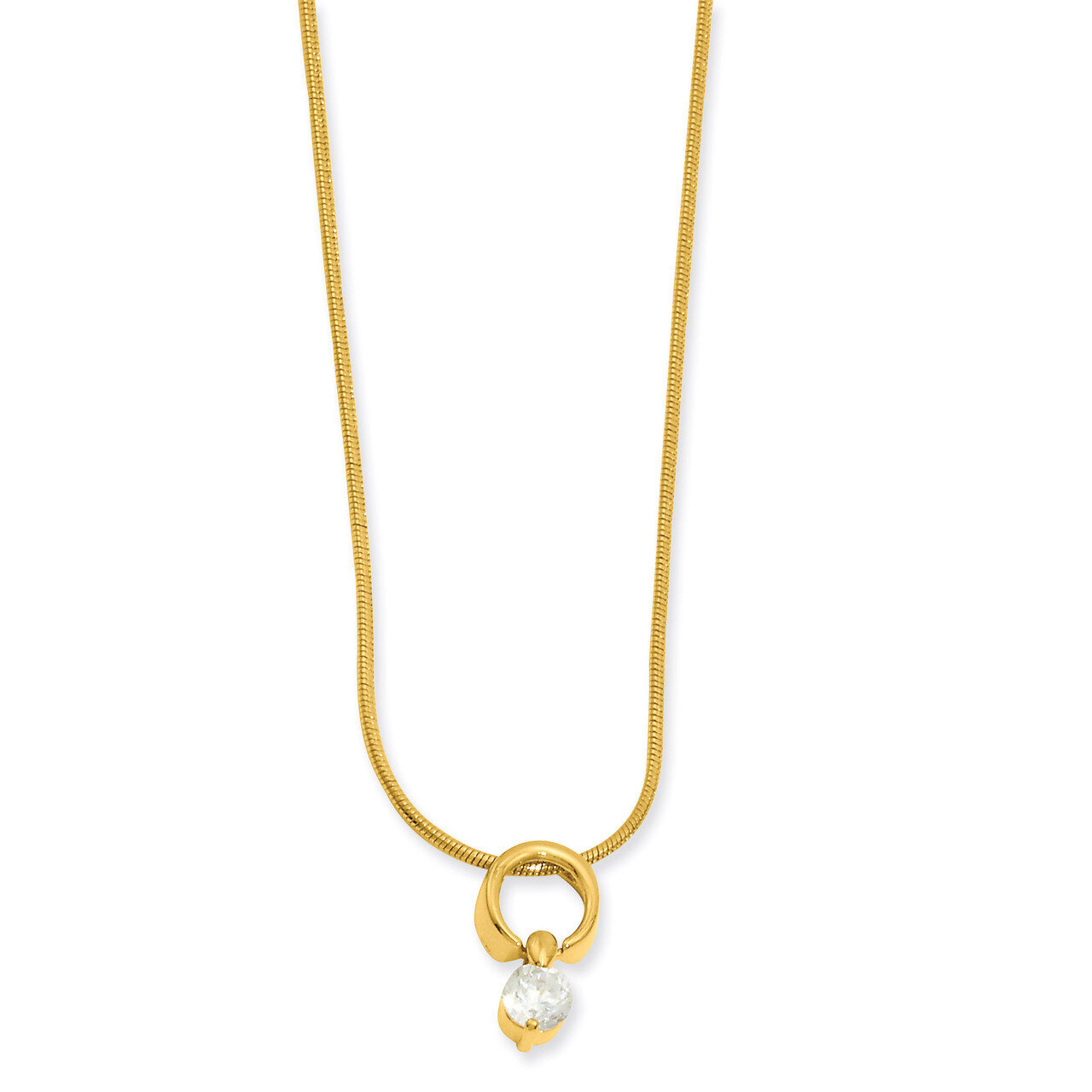 Kelly Waters Dangling Round Diamond Necklace 18 Inch Gold-plated KW135-18