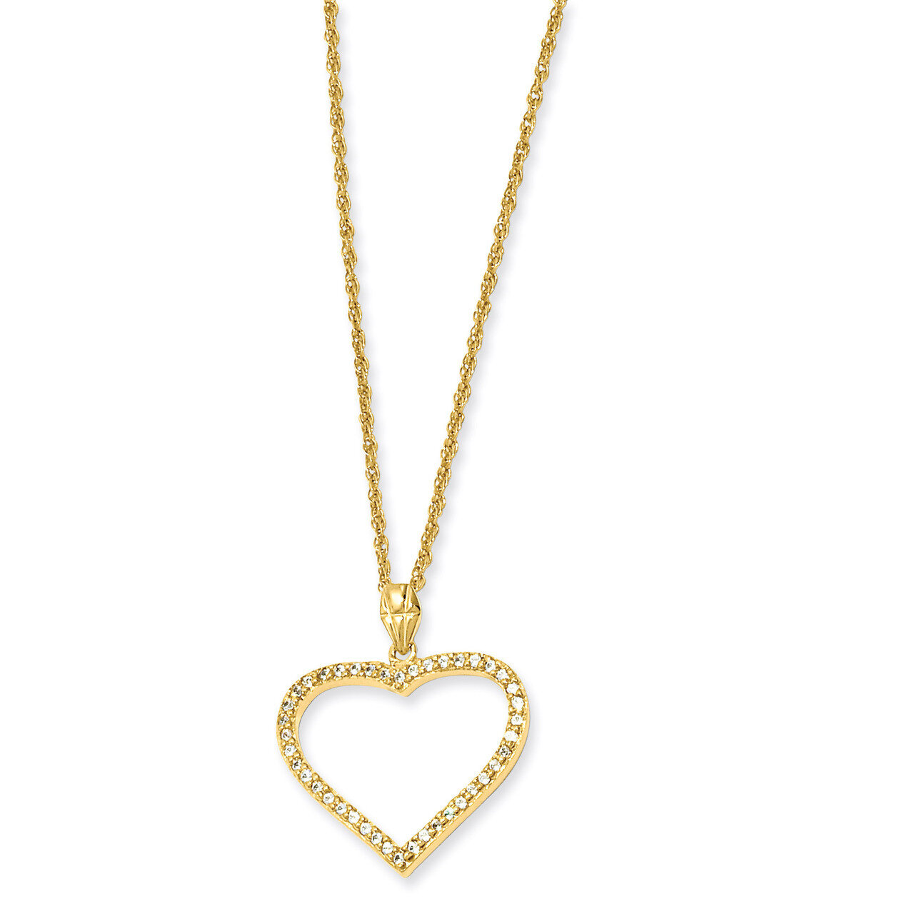 Kelly Waters Diamond Heart Necklace 18 Inch Gold-plated KW139-18