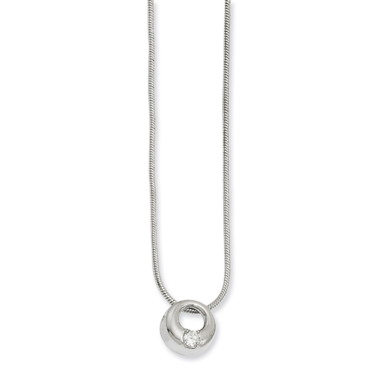 Kelly Waters Open Circle Diamond Necklace 18 Inch Rhodium-plated KW152-18, MPN: KW152-18, 883957766…