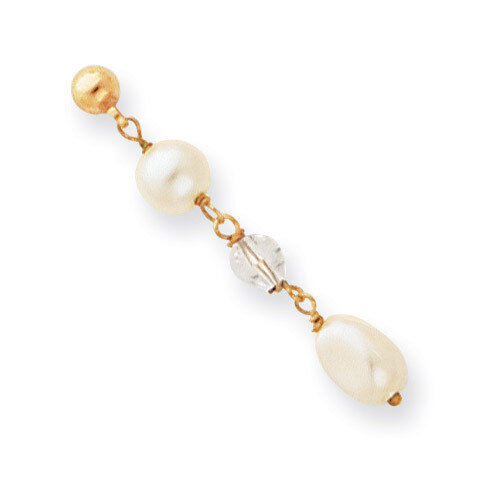 Kelly Waters White Simulated Pearl and Crystal Drop Earrings Gold-plated KW211