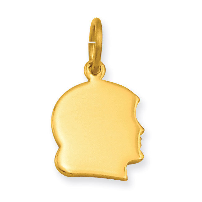 Kelly Waters Small Engravable Girl&#39;s Head Charm Gold-plated KW367