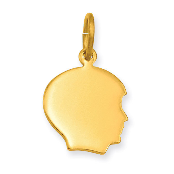 Kelly Waters Small Engravable Boy's Head Charm Gold-plated KW368