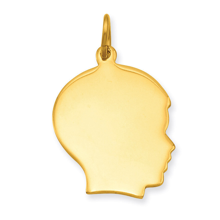Kelly Waters Large Polished Engravable Boy&#39;s Head Charm Gold-plated KW375, MPN: KW375, 191101488023