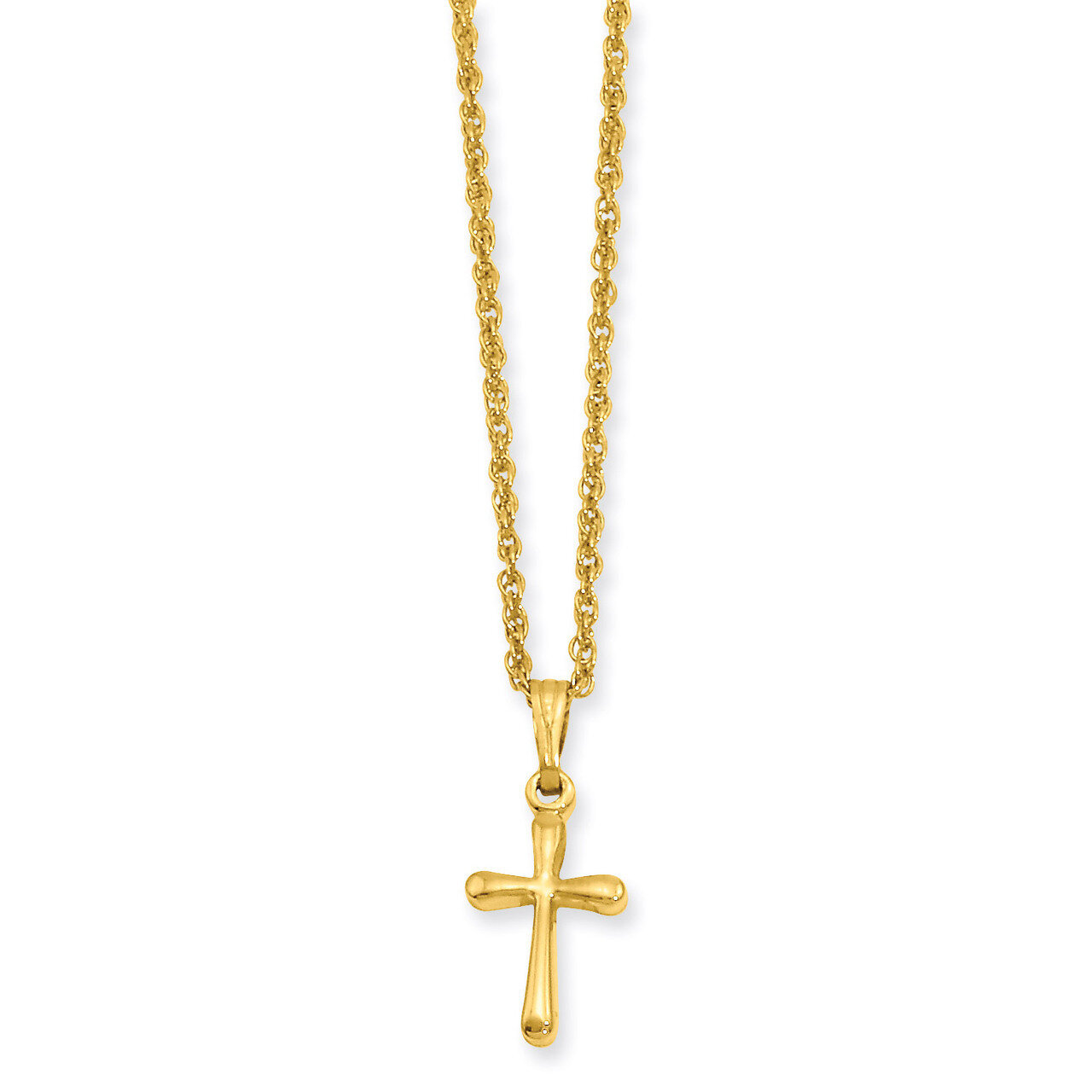 Kelly Waters Small Plain Rounded Cross Necklace 18 Inch Gold-plated KW387-18, MPN: KW387-18, 886774…
