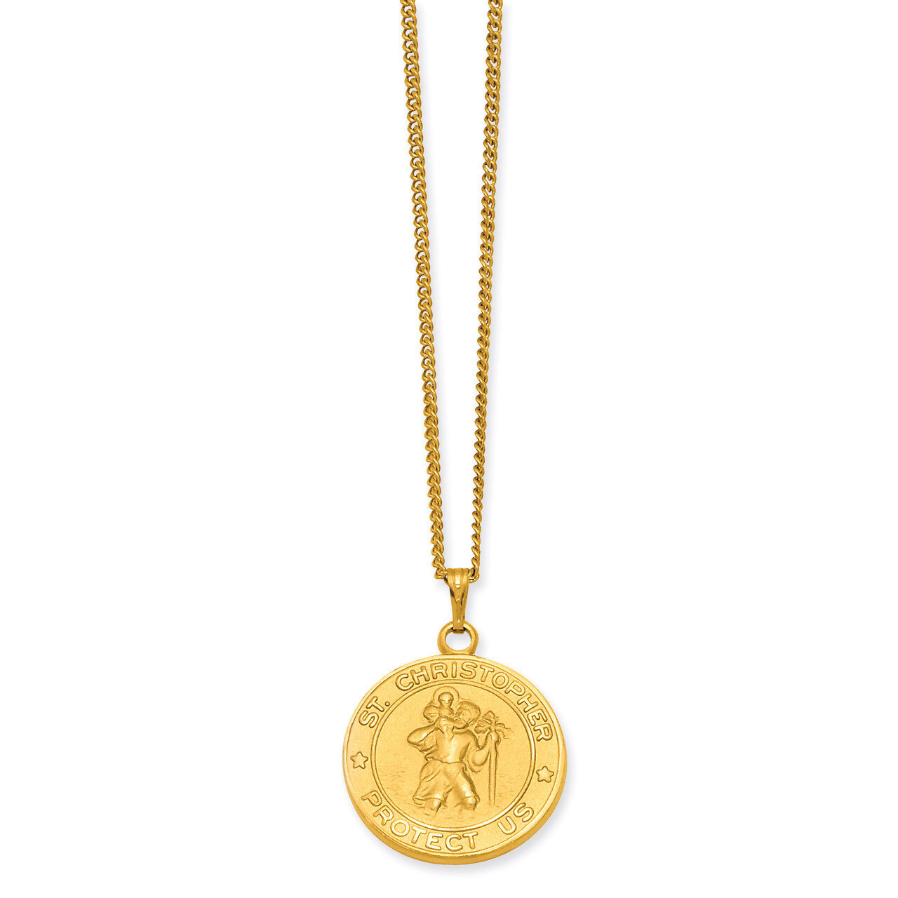 Kelly Waters Saint Christopher Medal Necklace 24 Inch Gold-plated KW419-24, MPN: KW419-24, 88677464…