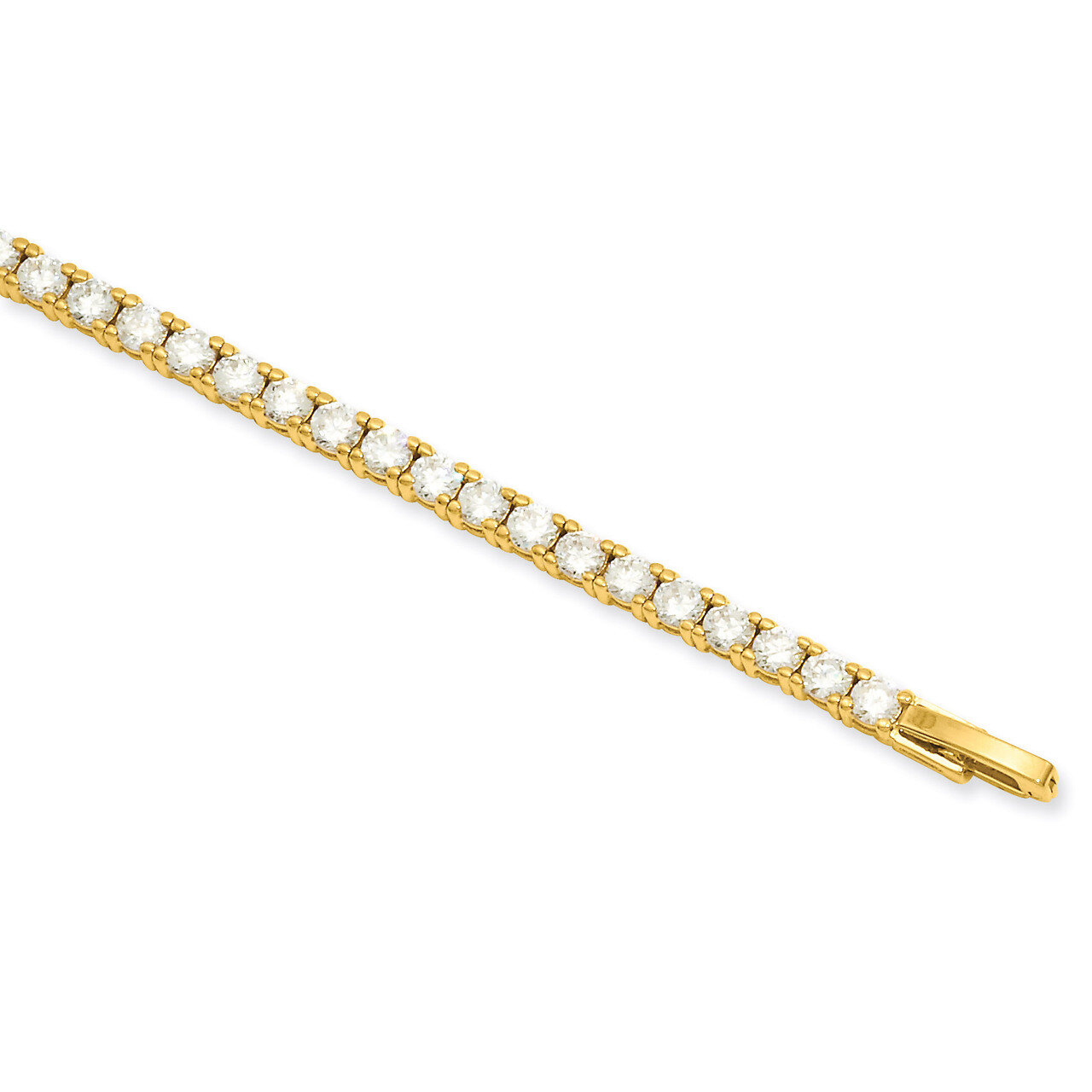 Kelly Waters Prong Set White Diamond Tennis Bracelet 7.25 Inch Gold-plated KW466-7.25
