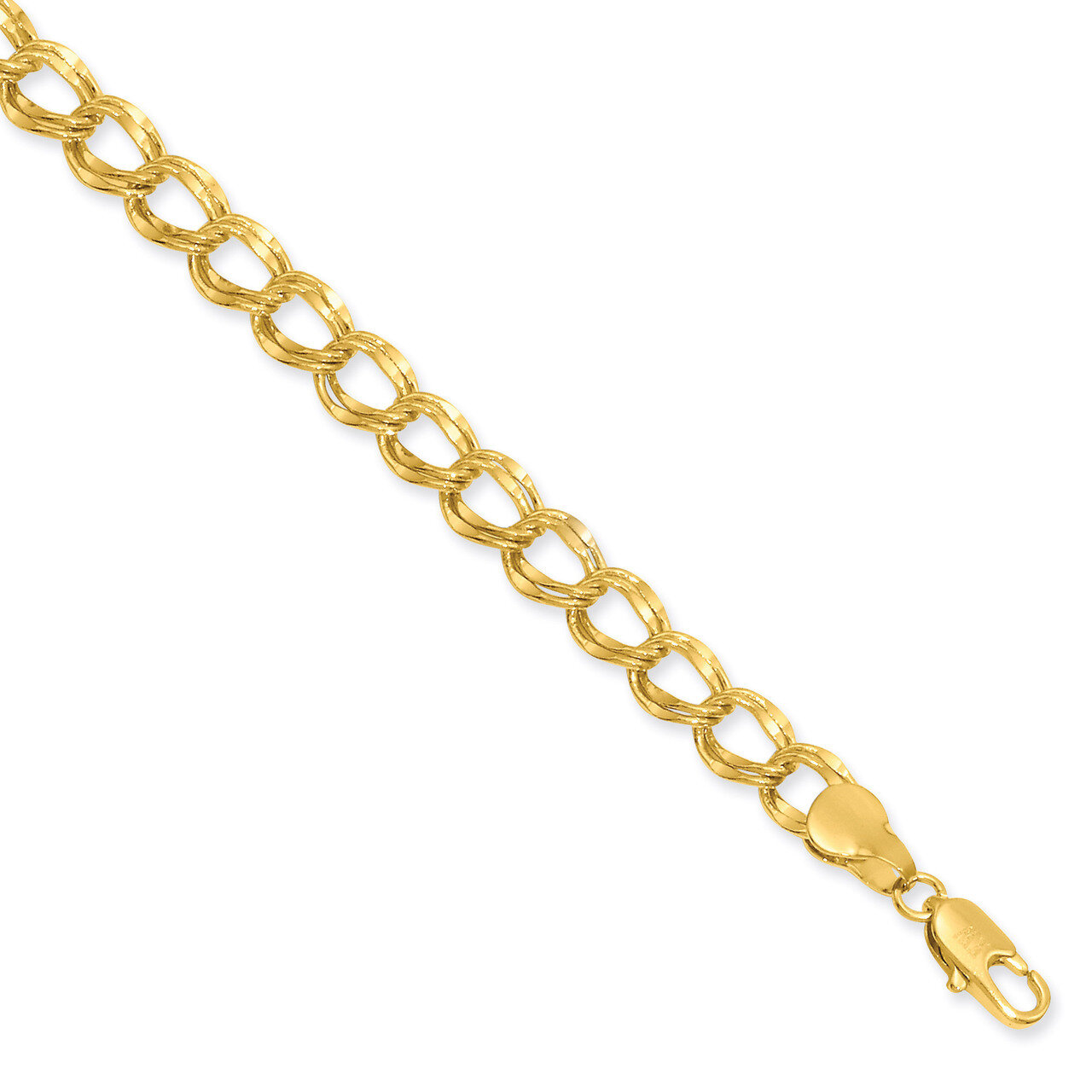 Kelly Waters 6.5mm Double Link Charm Bracelet 7 Inch Gold-plated KW491-7.25