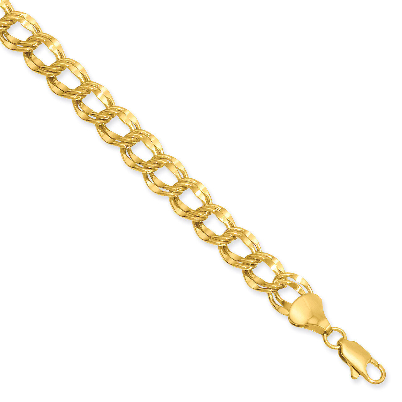 Kelly Waters 8mm Double Link Charm Bracelet 7.25 Inch Gold-plated KW493-7.25