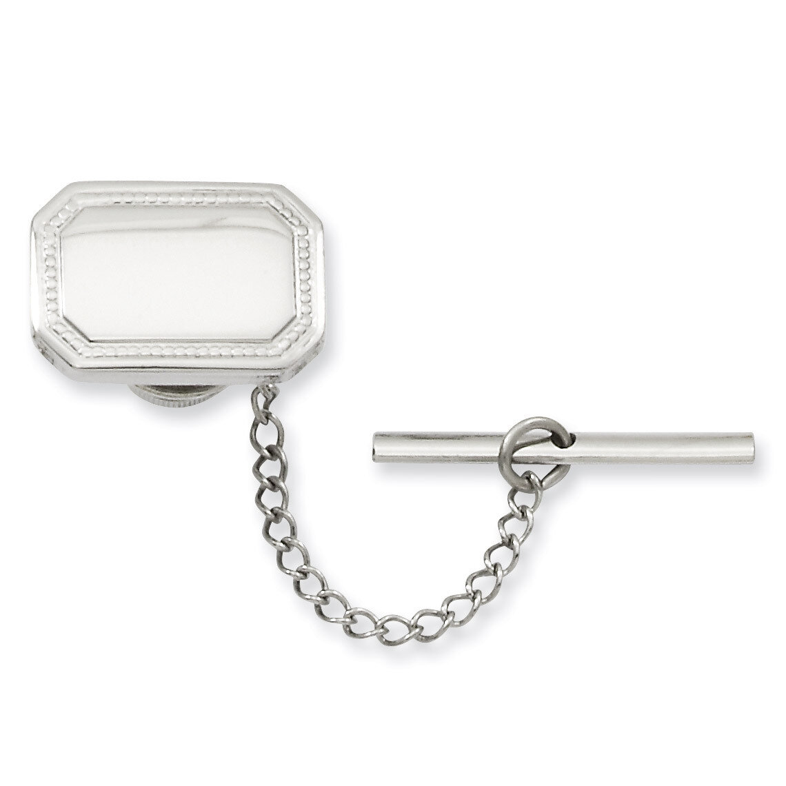 Kelly Waters Rectangle Tie Tack Rhodium-plated Polished KW601
