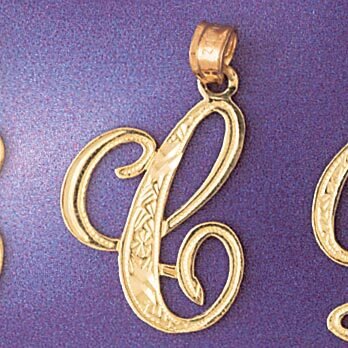 Dazzlers Jewelry Initial C Pendant Necklace Charm Bracelet in Yellow, White or Rose Gold 9566c, MPN…