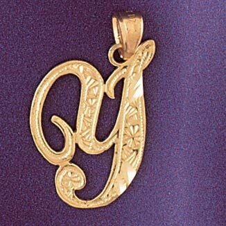 Initial Y Pendant Necklace Charm Bracelet in Yellow, White or Rose Gold 9566y