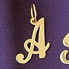 Initial A Pendant Necklace Charm Bracelet in Yellow, White or Rose Gold 9561a