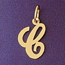 Initial C Pendant Necklace Charm Bracelet in Yellow, White or Rose Gold 9561c