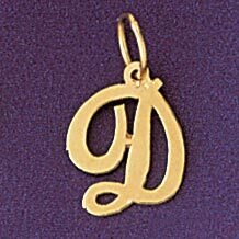 Dazzlers Jewelry Initial D Pendant Necklace Charm Bracelet in Yellow, White or Rose Gold 9561d, MPN…