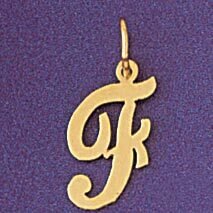 Dazzlers Jewelry Initial F Pendant Necklace Charm Bracelet in Yellow, White or Rose Gold 9561f, MPN…