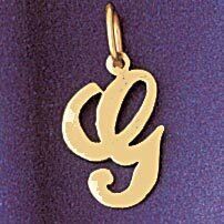 Dazzlers Jewelry Initial G Pendant Necklace Charm Bracelet in Yellow, White or Rose Gold 9561g, MPN…