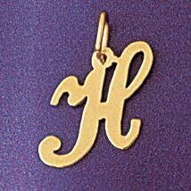 Dazzlers Jewelry Initial H Pendant Necklace Charm Bracelet in Yellow, White or Rose Gold 9561h, MPN…