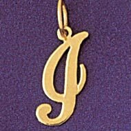 Initial I Pendant Necklace Charm Bracelet in Yellow, White or Rose Gold 9561i
