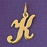 Dazzlers Jewelry Initial K Pendant Necklace Charm Bracelet in Yellow, White or Rose Gold 9561k, MPN…