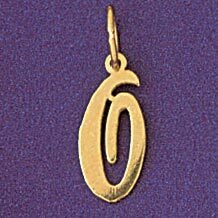Initial O Pendant Necklace Charm Bracelet in Yellow, White or Rose Gold 9561o