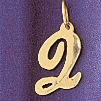 Initial Q Pendant Necklace Charm Bracelet in Yellow, White or Rose Gold 9561q