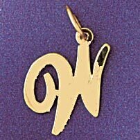 Dazzlers Jewelry Initial W Pendant Necklace Charm Bracelet in Yellow, White or Rose Gold 9561w, MPN…