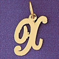 Dazzlers Jewelry Initial X Pendant Necklace Charm Bracelet in Yellow, White or Rose Gold 9561x, MPN…