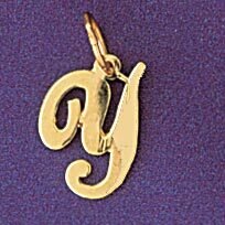 Dazzlers Jewelry Initial Y Pendant Necklace Charm Bracelet in Yellow, White or Rose Gold 9561y, MPN…